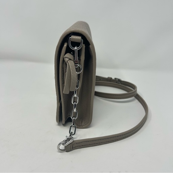 Tory Burch Britten Combo Crossbody Shoulder Bag Taupe Leather Silver‎ Hardware - Picture 5 of 14